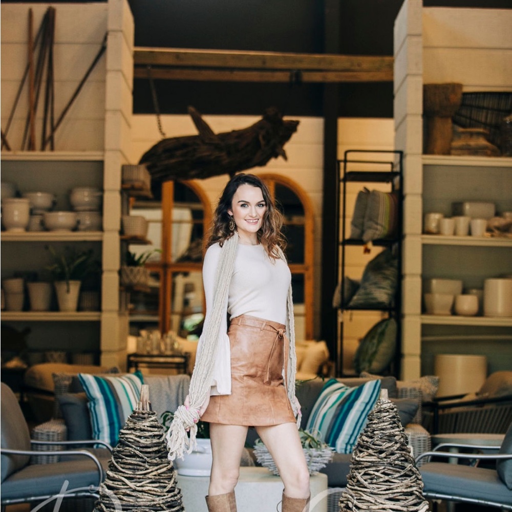 BCBG a Carmel leather skirt only worn 2x. Gorgeous with boots !